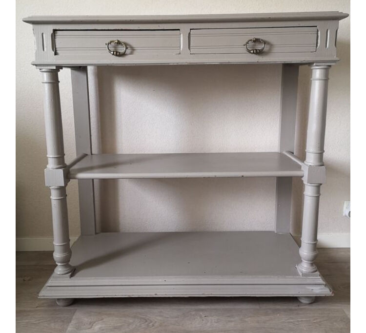 Painted console serving table.