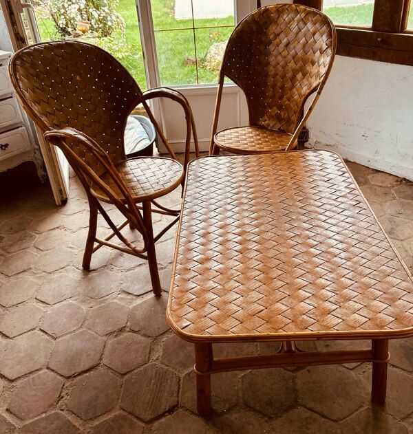 Fauteuils dit ''corbusier'' et sa table basse