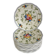 12 anciennes assiettes à dessert Longchamp décor fleuri