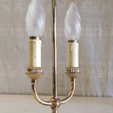 Two-bulb bouillotte lamp in brass and gilded metal - mid 20th century