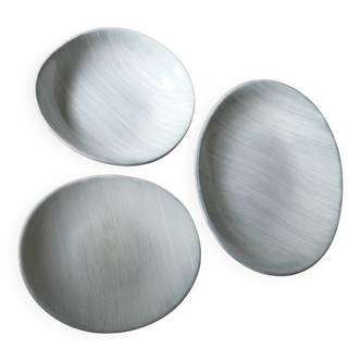 3 ceramic dishes Salins France, Caribbean, 1960s