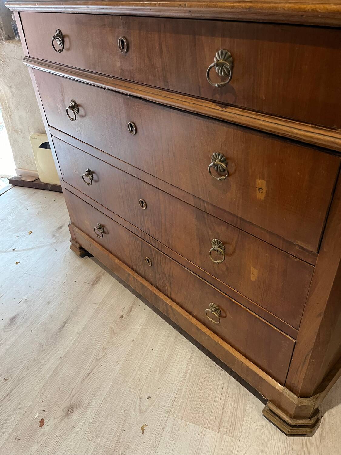 Antique walnut chest of drawers