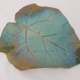 Ceramic Dish Vine Leaf Signature to identify X Luc (40cm)