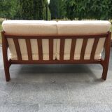 Scandinavian teak 2-seater sofa 60s
