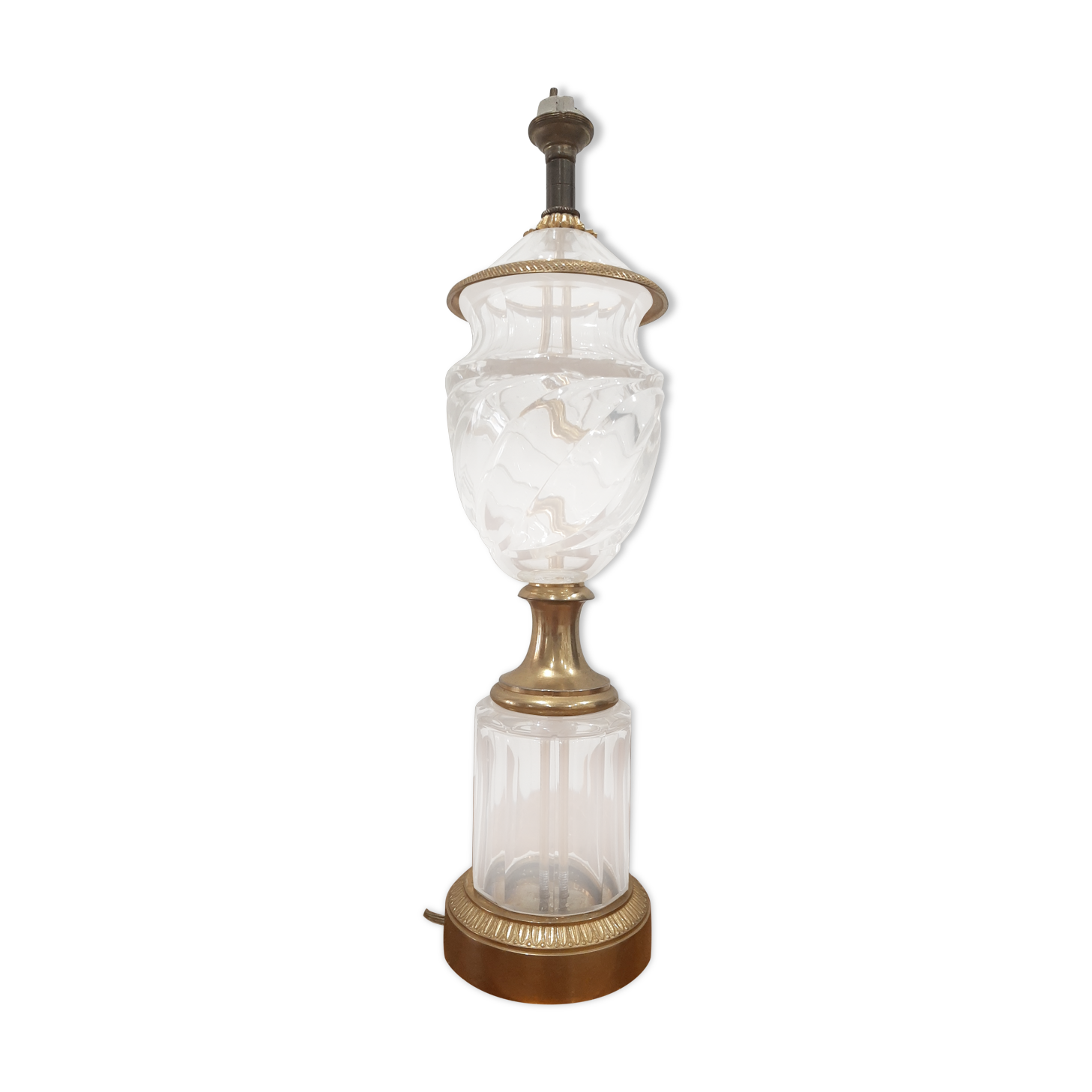 Crystal lamp foot and brass