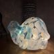 Light turtle in light blue and white glass – vintage / retro