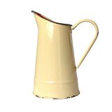 Vintage pitcher or jug in beige enamelled sheet metal
