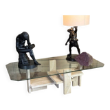Brutalist Travertine Coffee Table by Willy Ballez