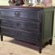 Louis XVI chest of drawers in black patinated oak, 18th century