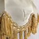 56 cm retro lamp in silver metal with fringed lampshade