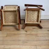 Pair of children's armchairs in rope, attributed to Audoux Minet.