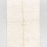 Beni Ouarain Moroccan Berber carpet with diamond patterns engraved in the weft 2.60x1.56m