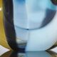 Large sculptural drop vase made of blown glass signed Mdina Glass Malta.
