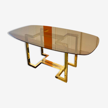 Dining table from the 70s smoked glass