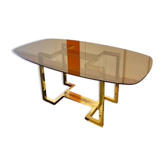 Dining table from the 70s smoked glass