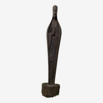 Statuette Vierge Marie africaine bois