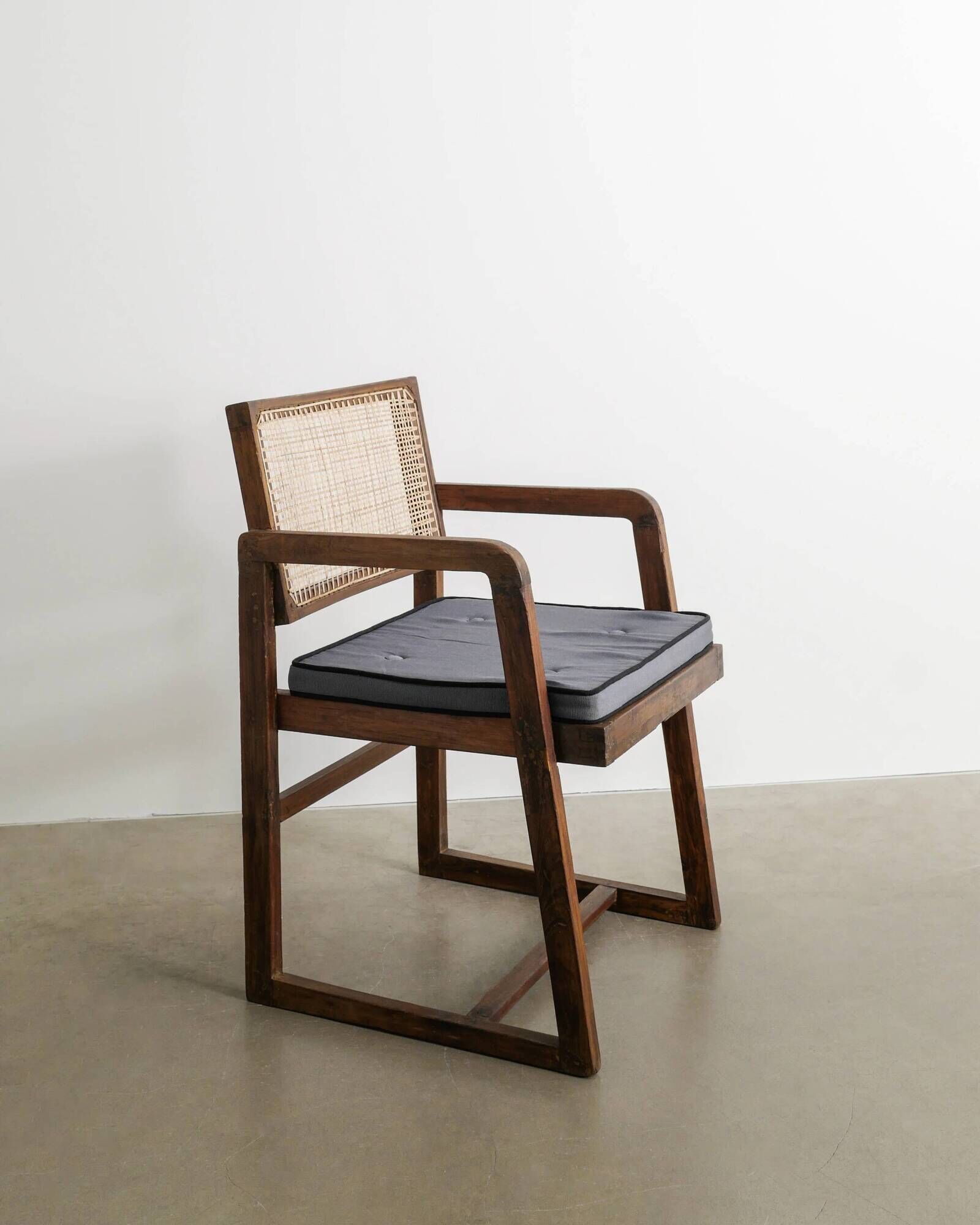 Mid Century Wooden "Box Chair" in Teak by Pierre Jeanneret, 1950s