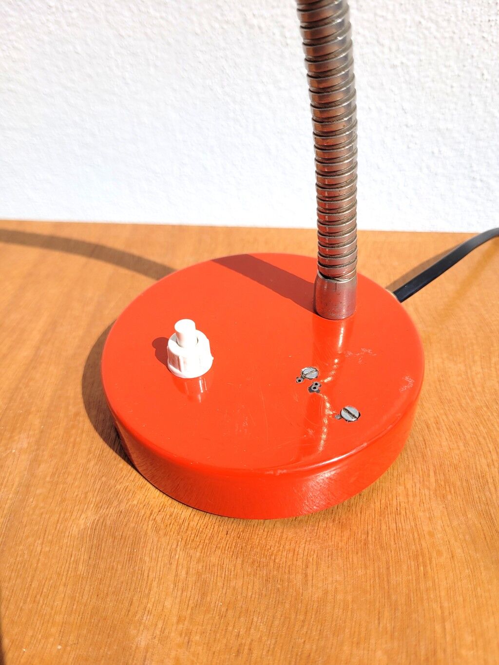 Revised 1970s orange vintage adjustable lamp