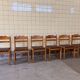 Set of six Scandinavian dining chairs in pine