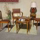 Matching set of 1 bridge armchair and 2 Art Deco chairs.