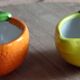 Duo of bowls / Pocket emptiers in slipware – Lemon & Orange