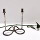 Minimalist Pair of Silver Plated Metal Candleholders in the Style of Sabattini