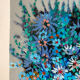 Blue flowers in celebration, oil on canvas signed Jacques Rouquier.