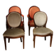 Set of 4 antique mahogany dining room chairs Louis Seize 1780-1810