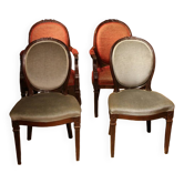 Set of 4 antique mahogany dining room chairs Louis Seize 1780-1810