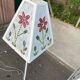Pair of vintage mosaic glass lamps — Floral patterns