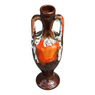 Vase soliflore vintage en céramique de Vallauris h 30 cm