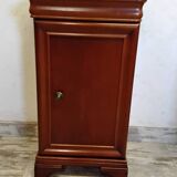 Pair of Louis Philippe style bedside tables in cherry wood.