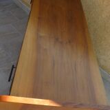 Teak chest of drawers and metal compass feet