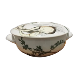 Dish with its lid in Paris porcelain