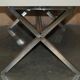 Vintage writing desk with chrome X-shaped top and patinated crocodile leather.