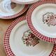6 vintage dessert plates in Badonviller earthenware with floral decoration.