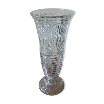 Vase verre ciselé