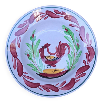 Hollow plate Terre de Fer model with rooster Choisy le Roi