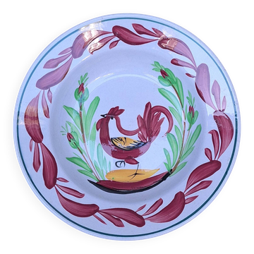 Hollow plate Terre de Fer model with rooster Choisy le Roi