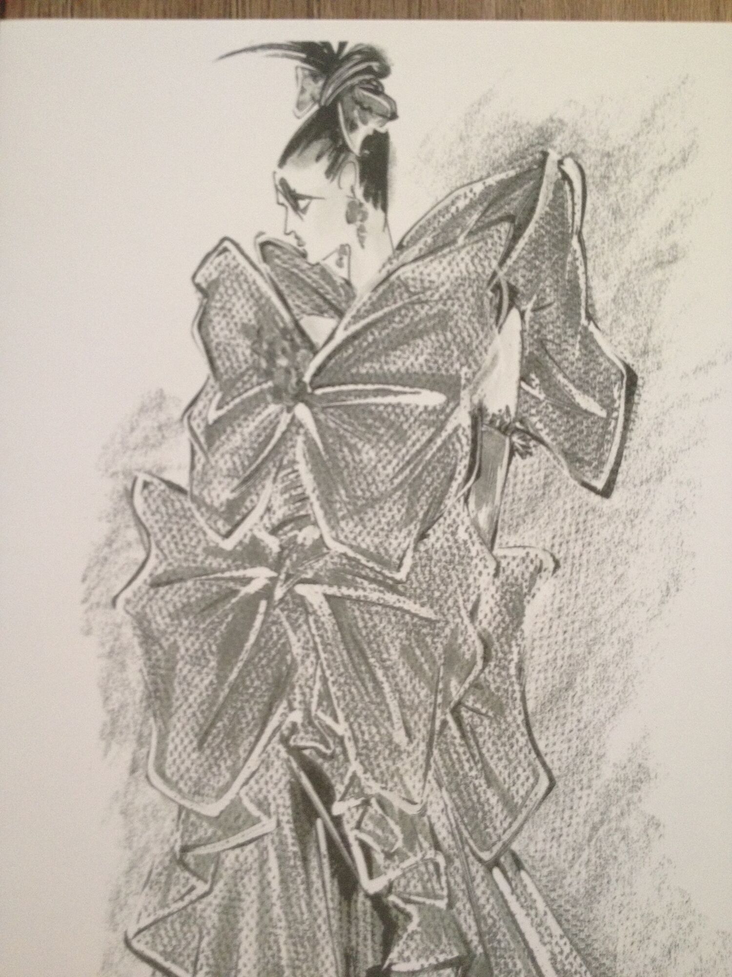 Emanuel ungaro - press sketch - fashion late 80s