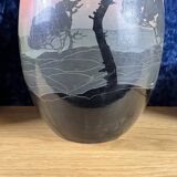 Vallauris Gabs: series of 6 ceramic vases from the Art Deco period around 1930, signed on the base