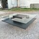 Table. Low square. Oak. And tempered glass. Koza.           Desing.   Angel.   Cerda