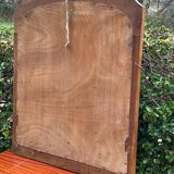 Art Deco mirror in carved arch renovated in solid raw oak wood