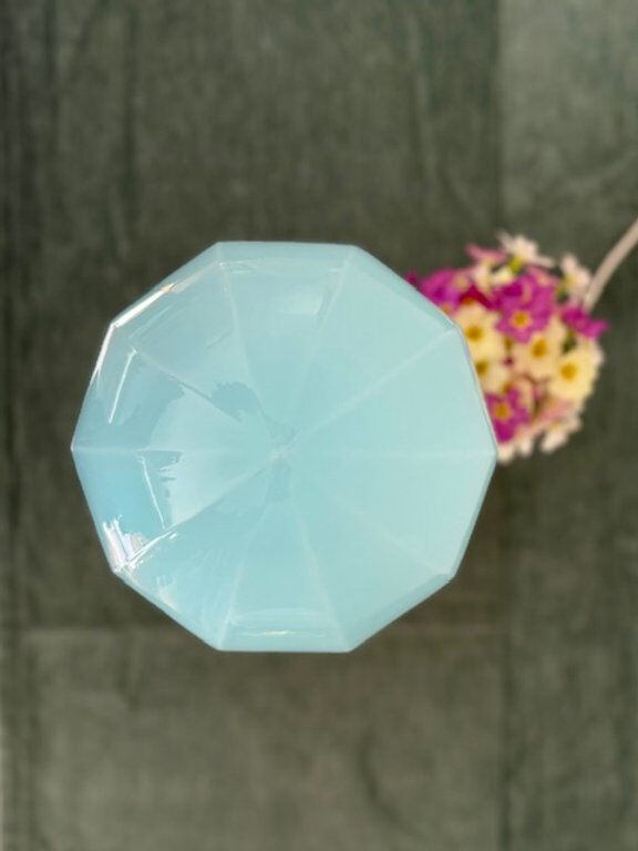 Lampe art déco 1930 avec globe en opaline bleu