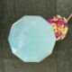 Lampe art déco 1930 avec globe en opaline bleu
