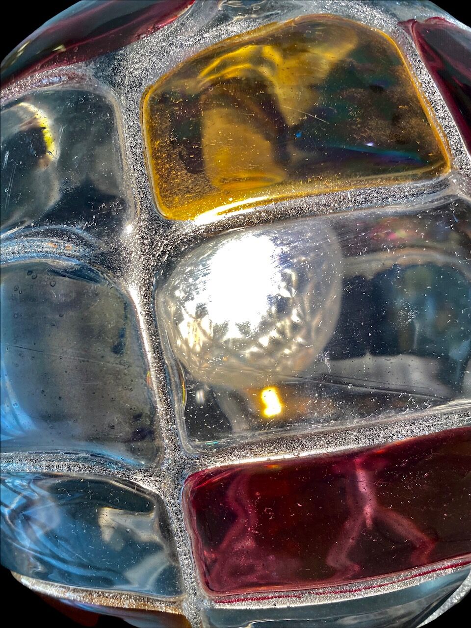 Large Globe Mazzega two-tone murano glass