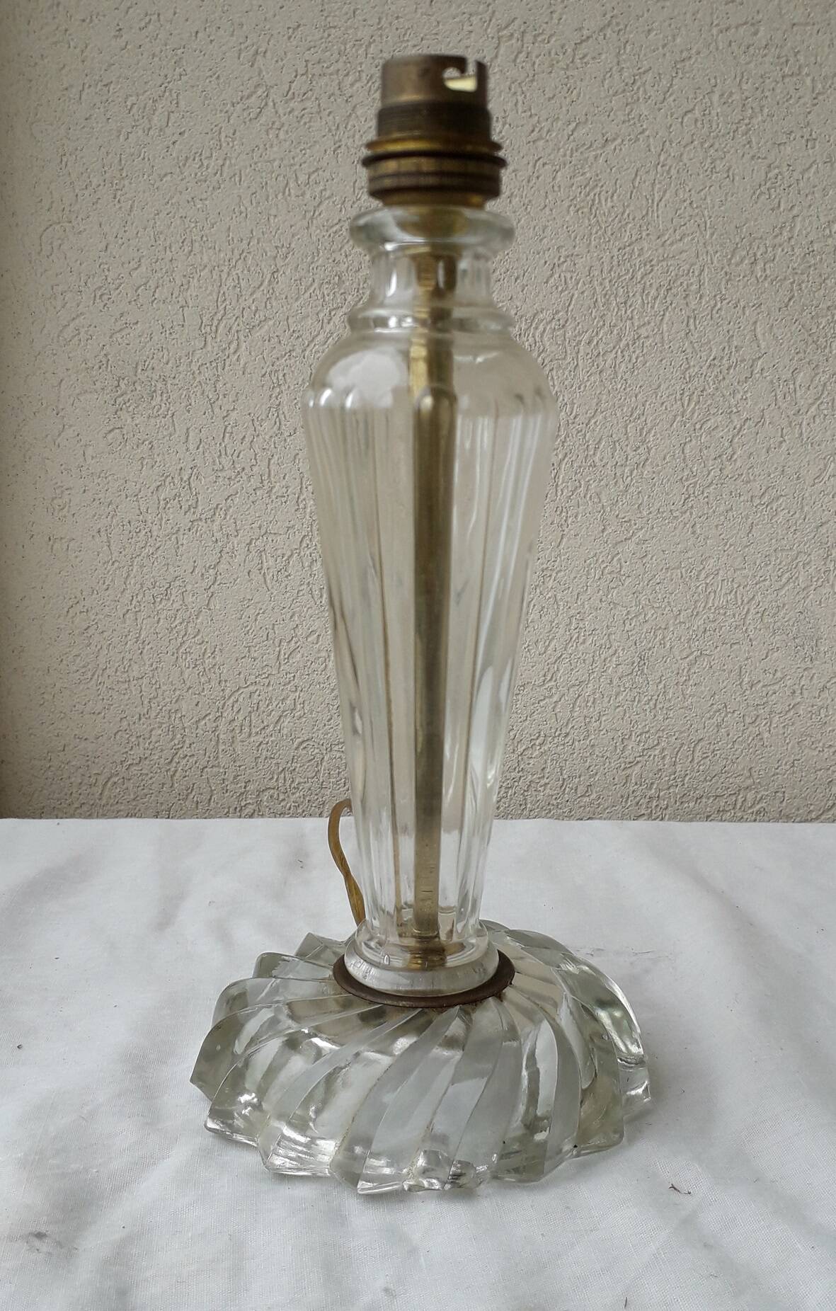 Pied de lampe en verre