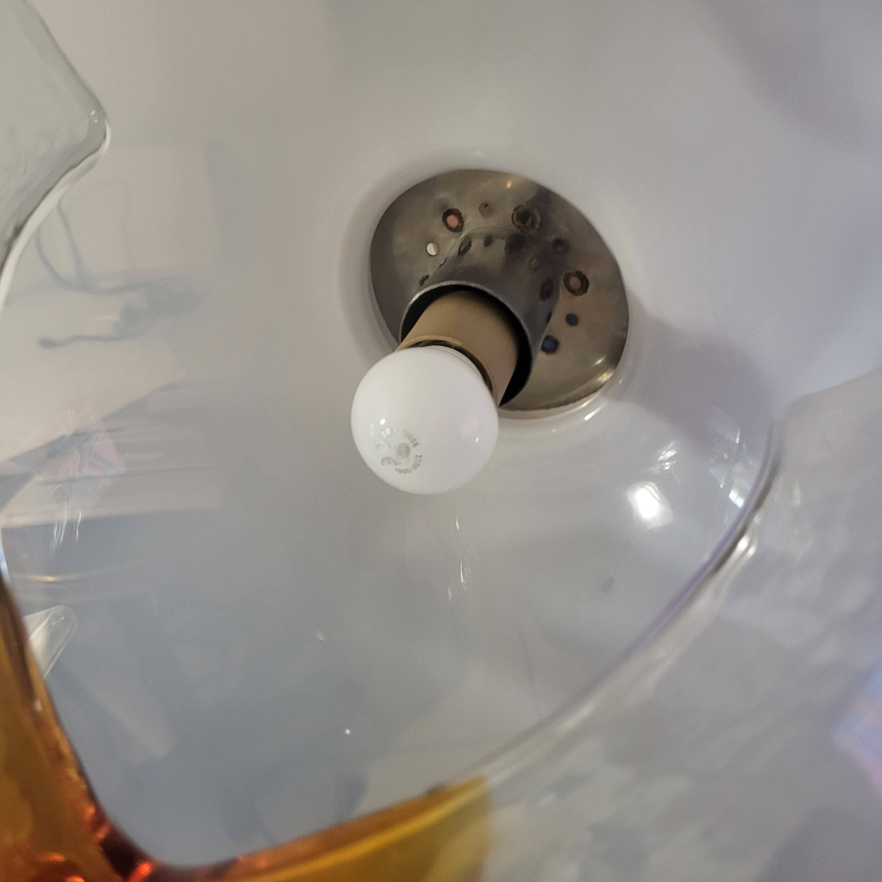 Space Age Chrome and Murano Glass Globe Lamp, Mazzega 1960-70