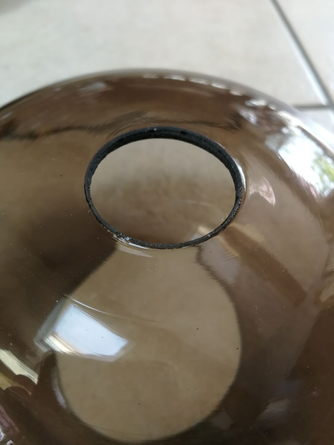 Chandelier 3 balls smoked glass 70's