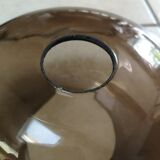 Chandelier 3 balls smoked glass 70's